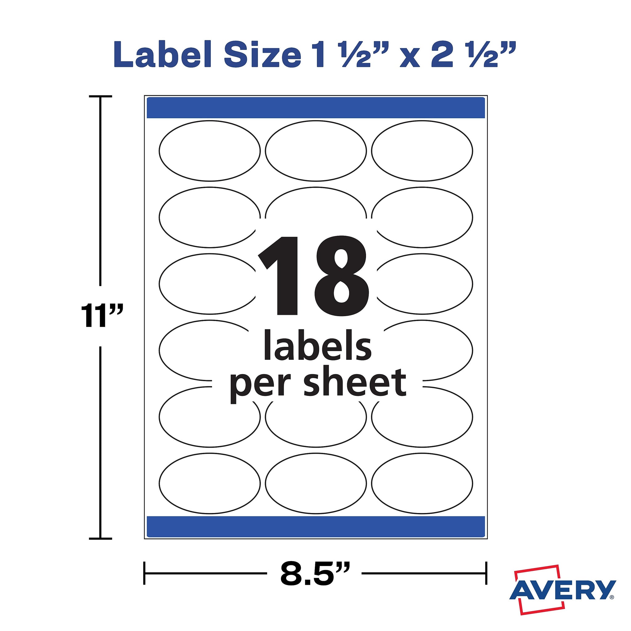 Avery Easy Peel Laser/Inkjet Labels, 1 1/2