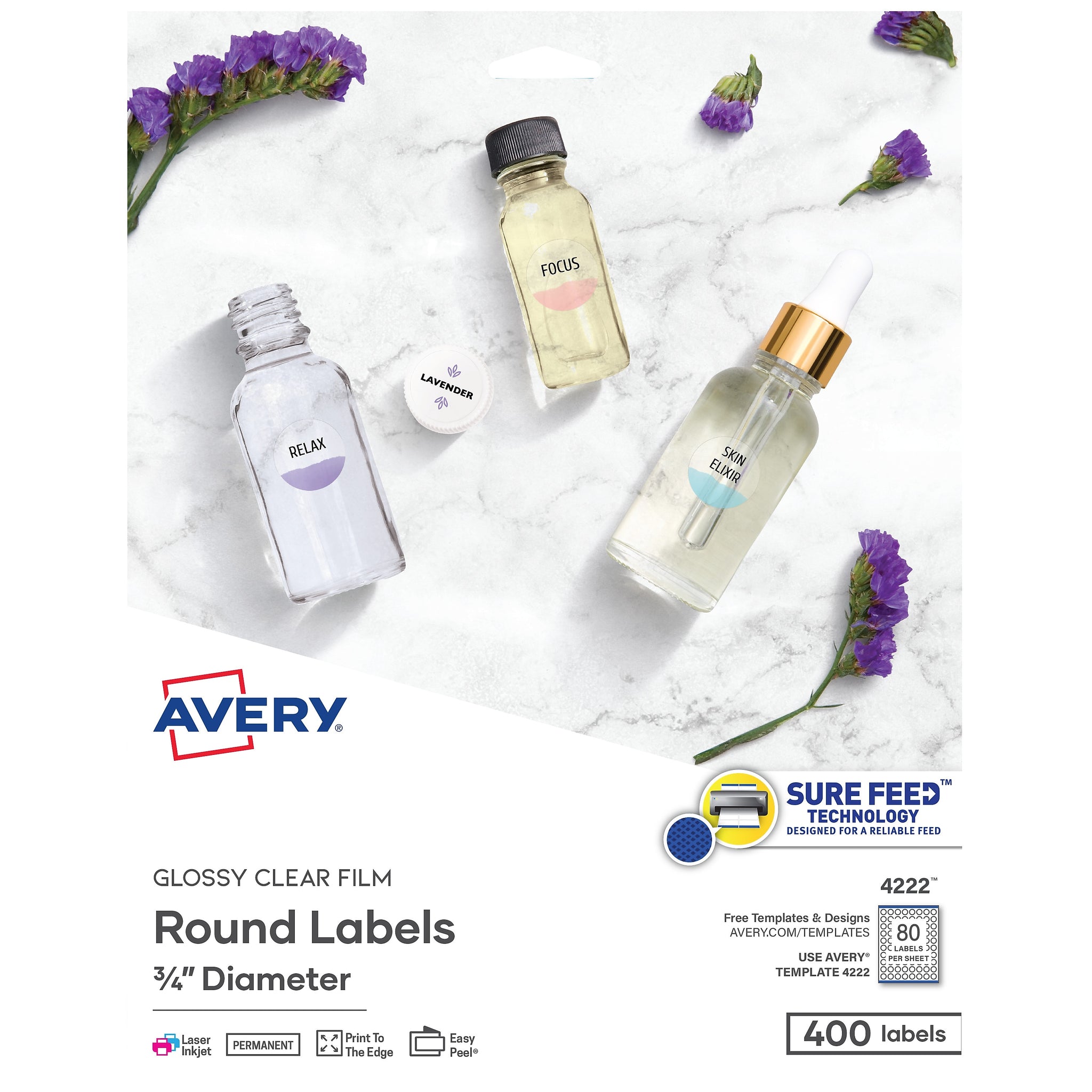 Avery Easy Peel Laser/Inkjet Round Labels, 3/4