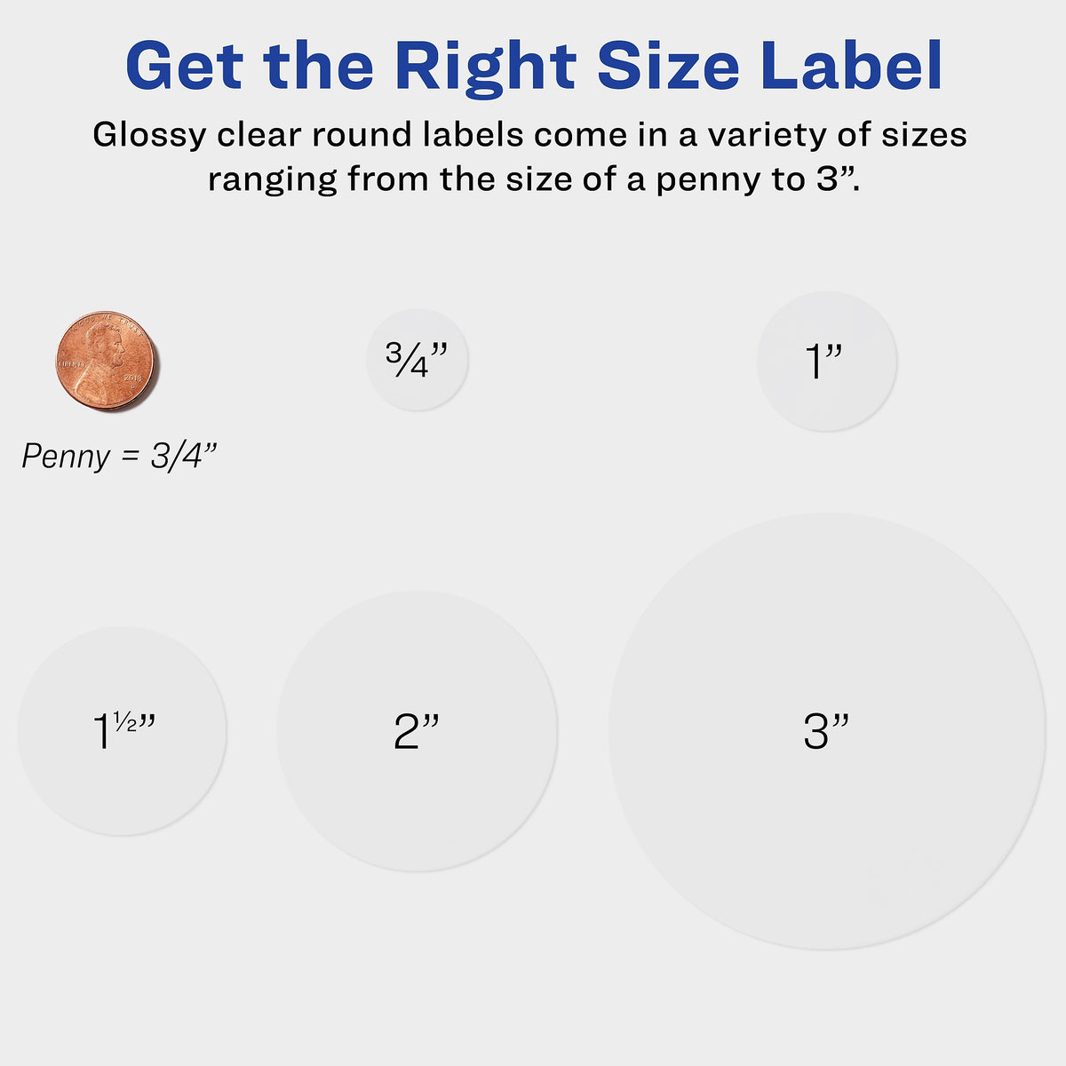 Avery Easy Peel Laser/Inkjet Round Labels, 3/4" Diameter, Glossy Clear, 80 Labels/Sheet, 5 Sheets/Pack, 400 Labels/Pack