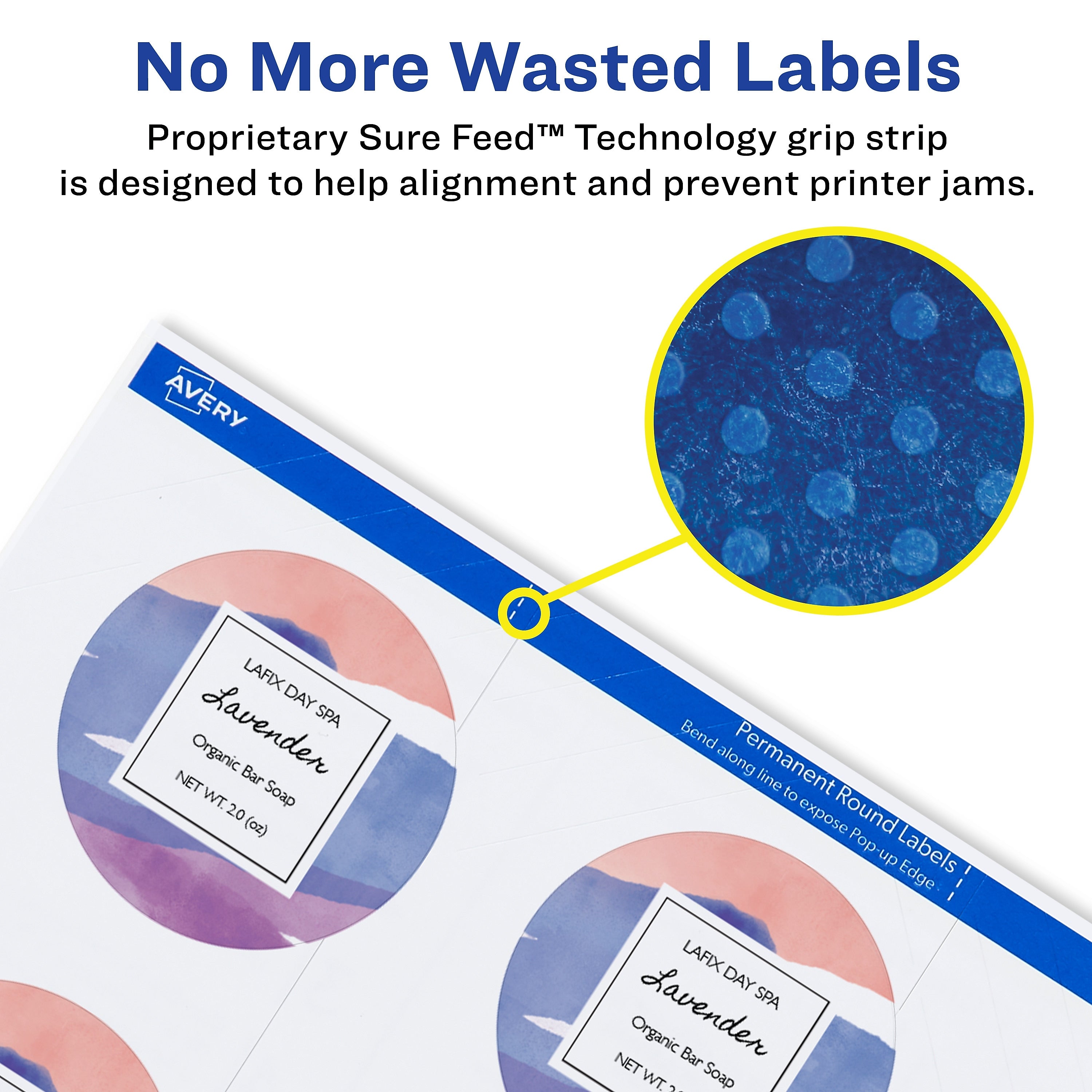 Avery Easy Peel Laser/Inkjet Round Labels, 3/4" Diameter, White, 80 Labels/Sheet, 10 Sheets/Pack, 800 Labels/Pack