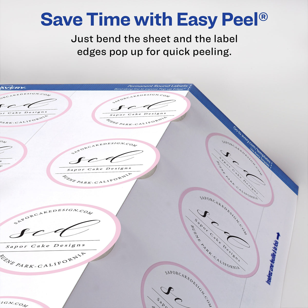 Avery Easy Peel Laser/Inkjet Round Labels, 3/4" Diameter, White, 80 Labels/Sheet, 10 Sheets/Pack, 800 Labels/Pack