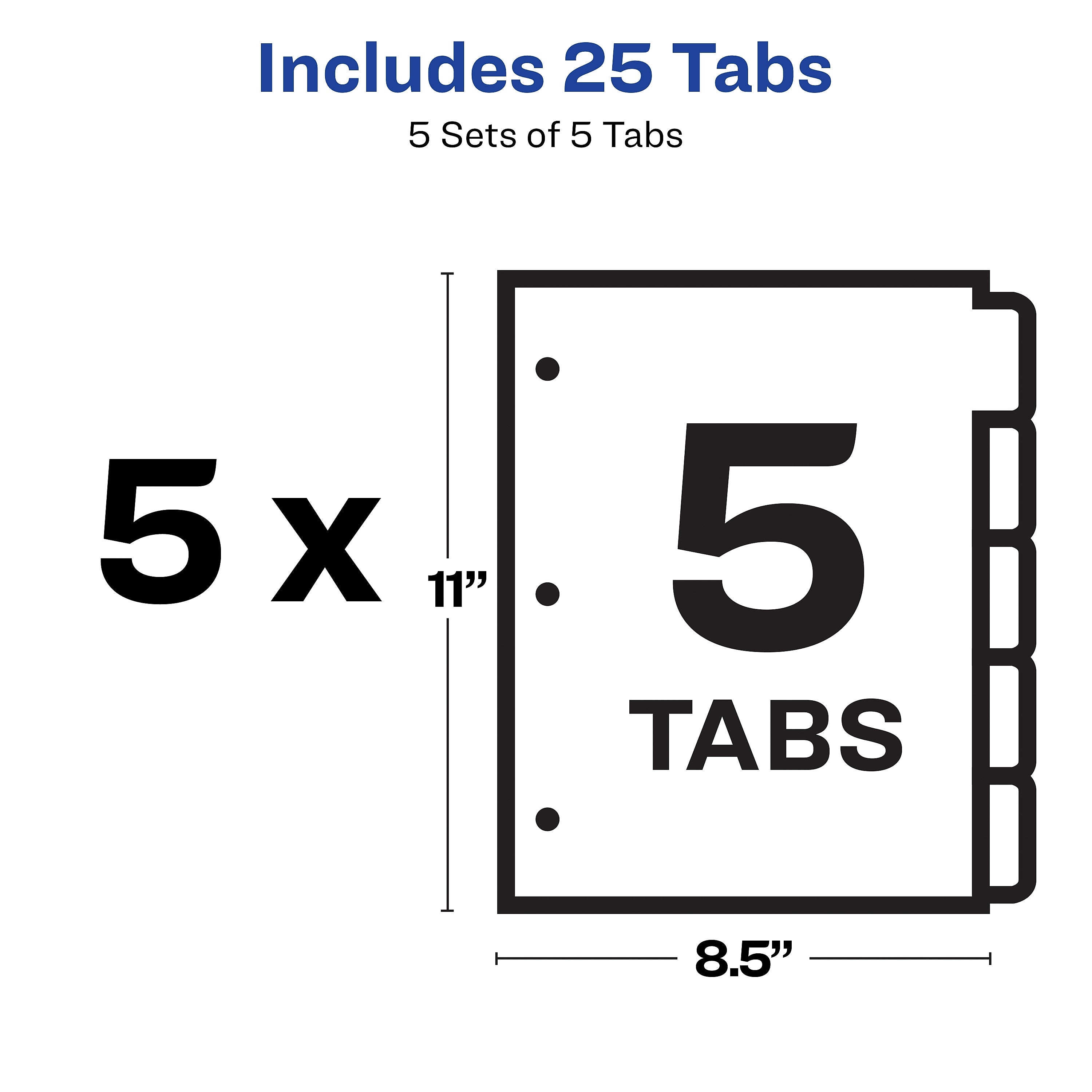 Avery EcoFriendly Index Maker Dividers, 5 Tab, White, 5/Pack