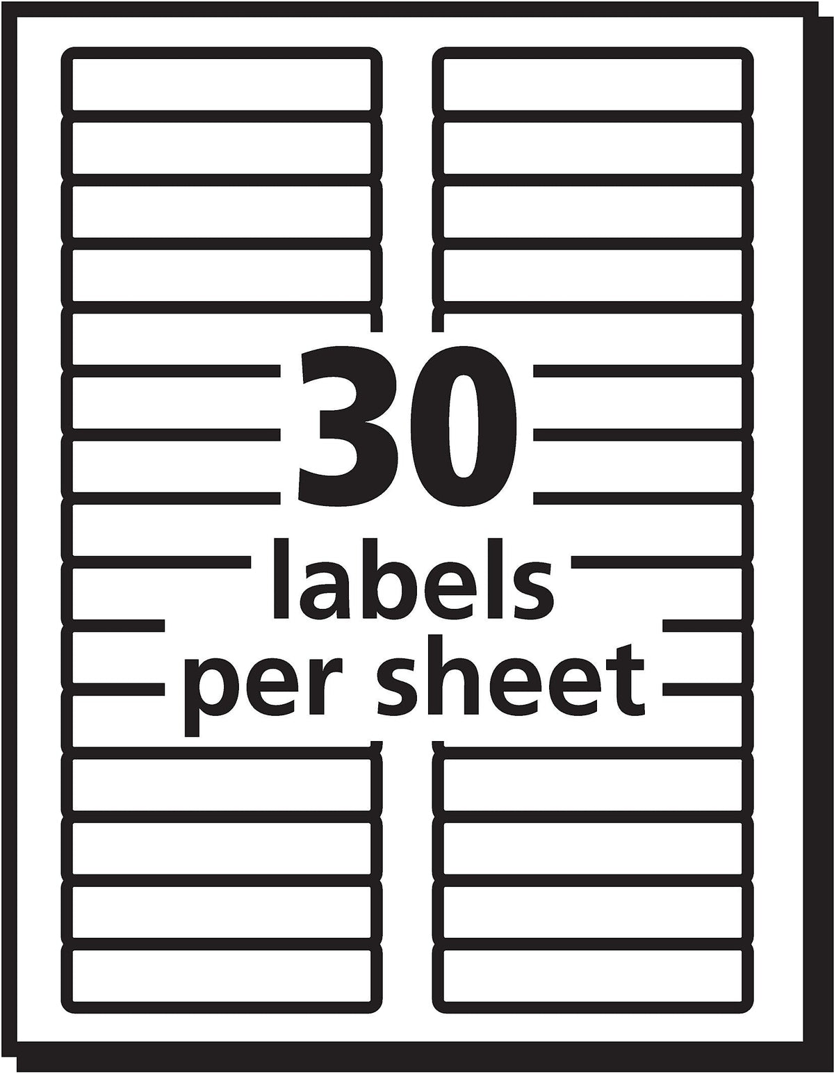 Avery EcoFriendly Laser/Inkjet File Folder Labels, 2/3" x 3 7/16", White, 30 Labels/Sheet, 25 Sheets/Pack