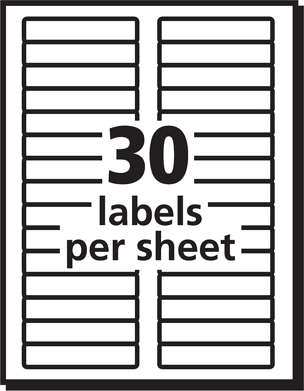 Avery EcoFriendly Laser/Inkjet File Folder Labels, 2/3" x 3 7/16", White, 30 Labels/Sheet, 50 Sheets/Box