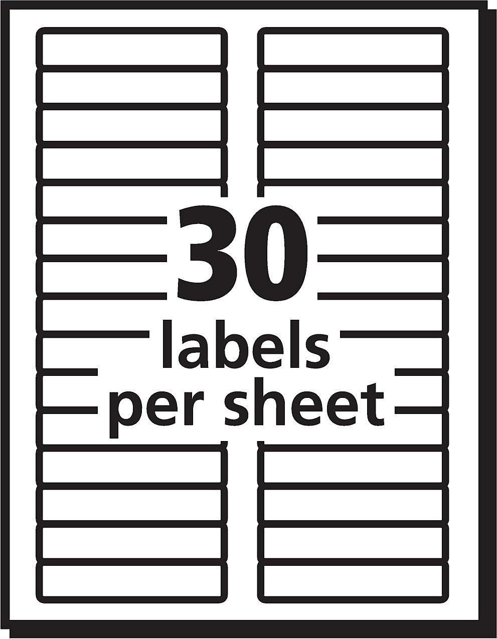 Avery EcoFriendly Laser/Inkjet File Folder Labels, 2/3" x 3 7/16", White, 30 Labels/Sheet, 50 Sheets/Box