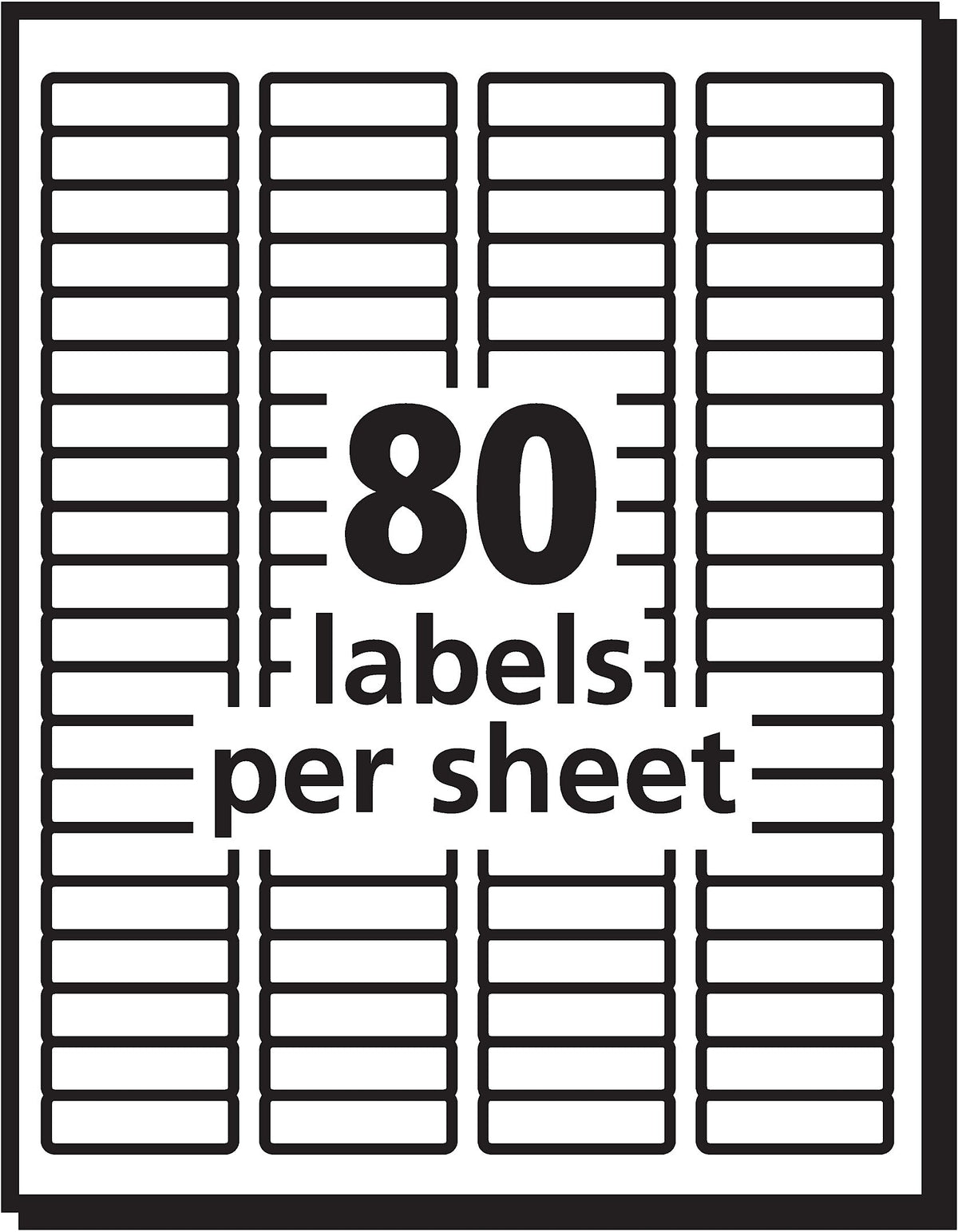 Avery EcoFriendly Laser/Inkjet Return Address Labels, 1/2" x 1-3/4", 80 Labels/Sheet, 100 Sheets/Pack