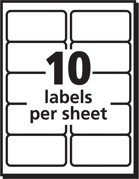 Avery EcoFriendly Laser/Inkjet Shipping Labels, 2" x 4", White, 10 Labels/Sheet, 100 Sheets/Box