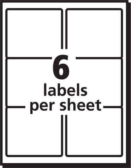 Avery EcoFriendly Laser/Inkjet Shipping Labels, 3-1/3" x 4", White, 6 Labels/Sheet, 100 Sheets/Box