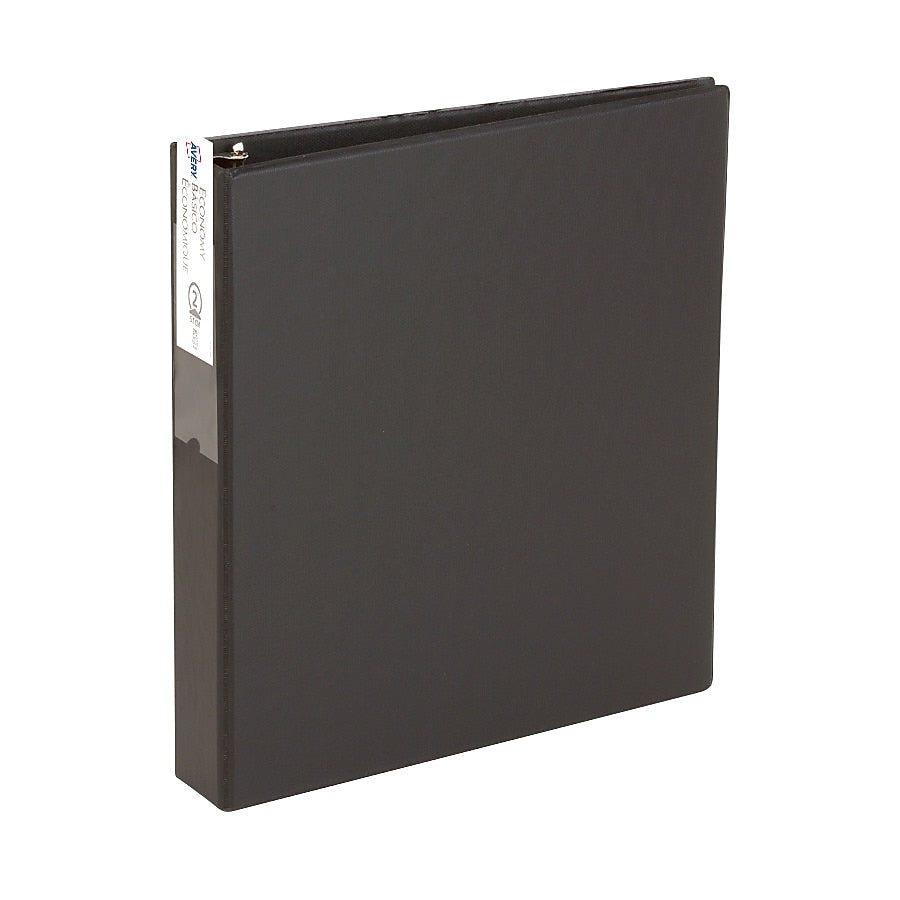 Avery Economy 2" 3-Ring Non-View Binders with Label Holder, Round Ring, Black