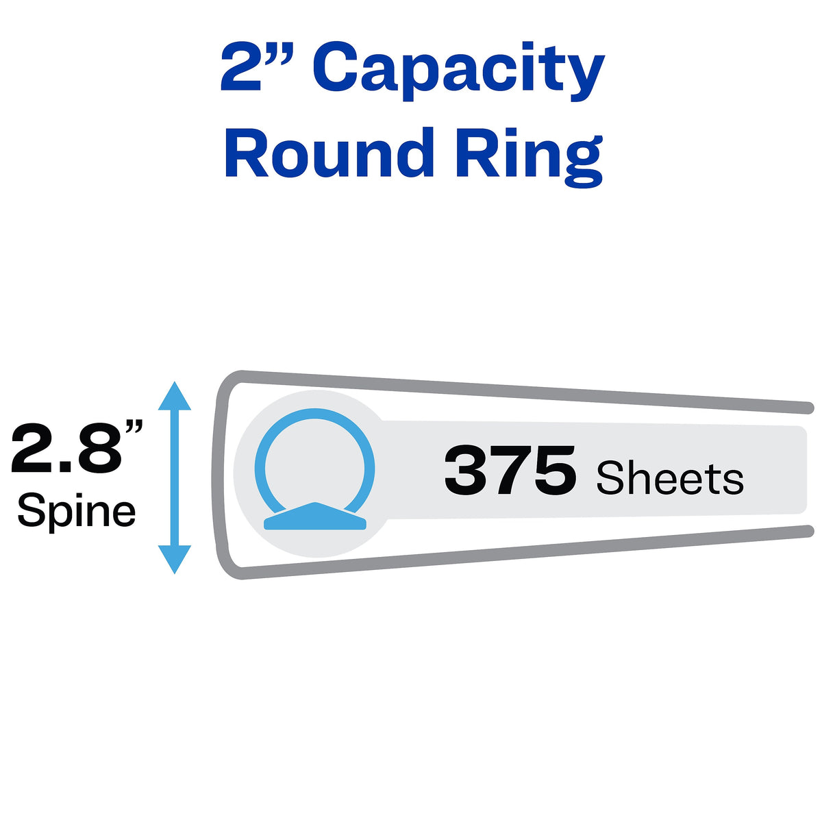 Avery Economy 2" 3-Ring Non-View Binders with Label Holder, Round Ring, Black