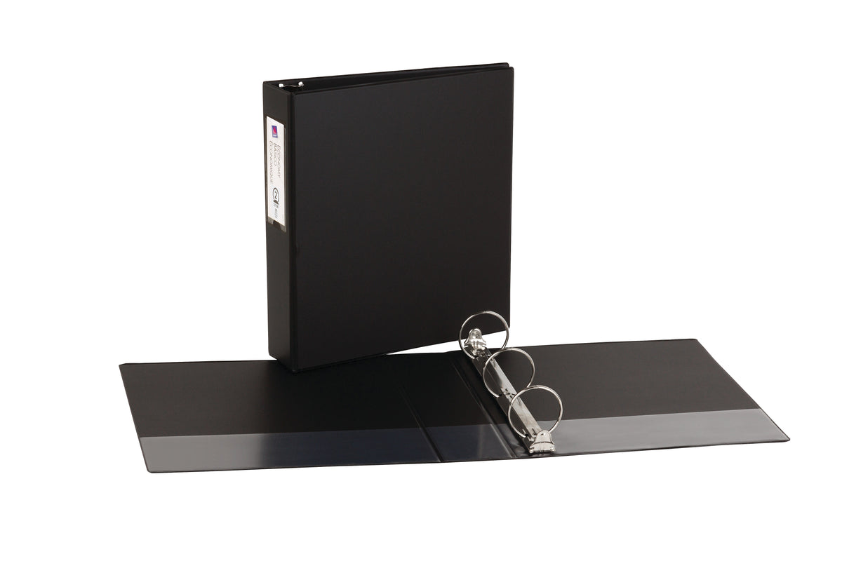 Avery Economy 2" 3-Ring Non-View Binders with Label Holder, Round Ring, Black