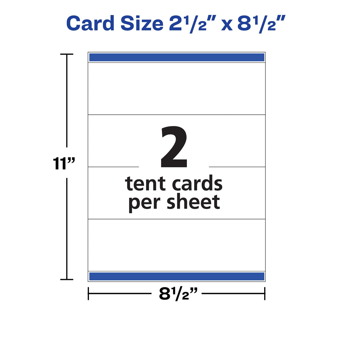 Avery Embossed Border 2.5" x 8.5" White Matte Table Tent, Inkjet/Laser, 100/Pack