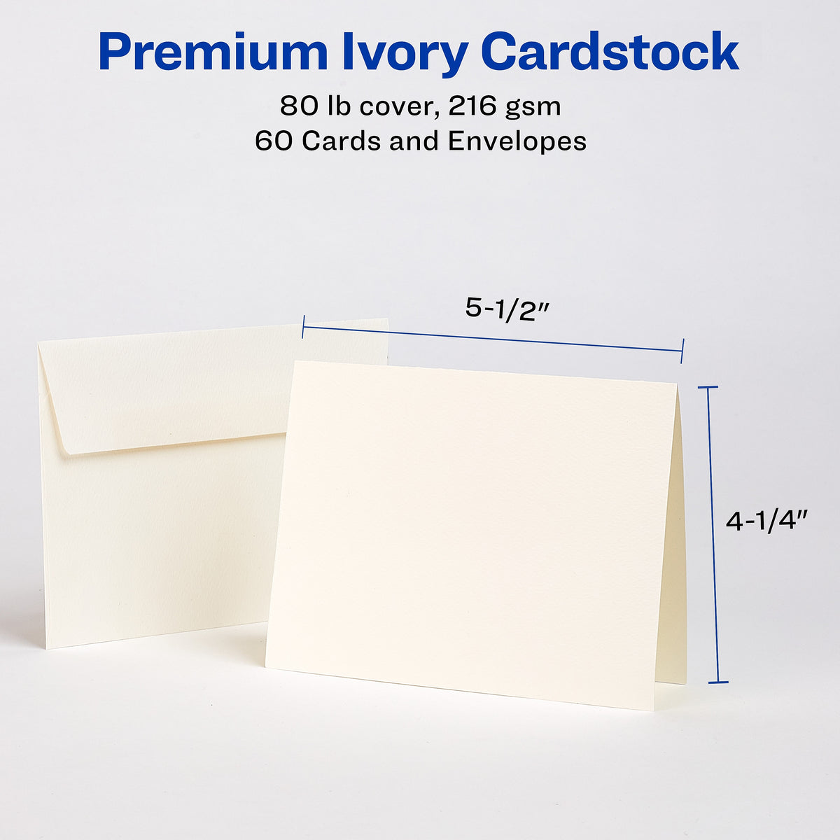 Avery Embossed General Use Note Cards, Matte Ivory, 60/Pack