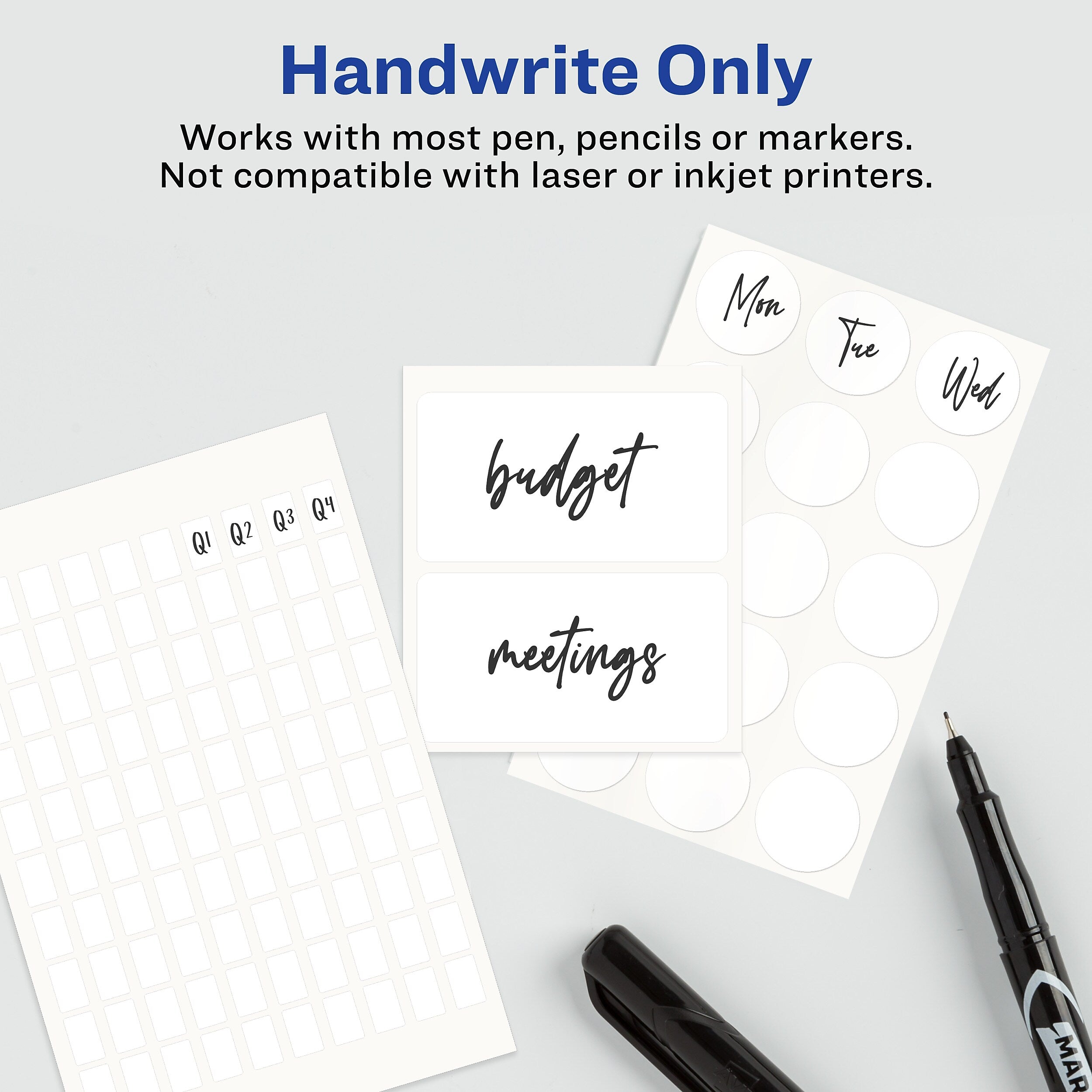 Avery Erasable Multiuse Removable Labels, 7/8