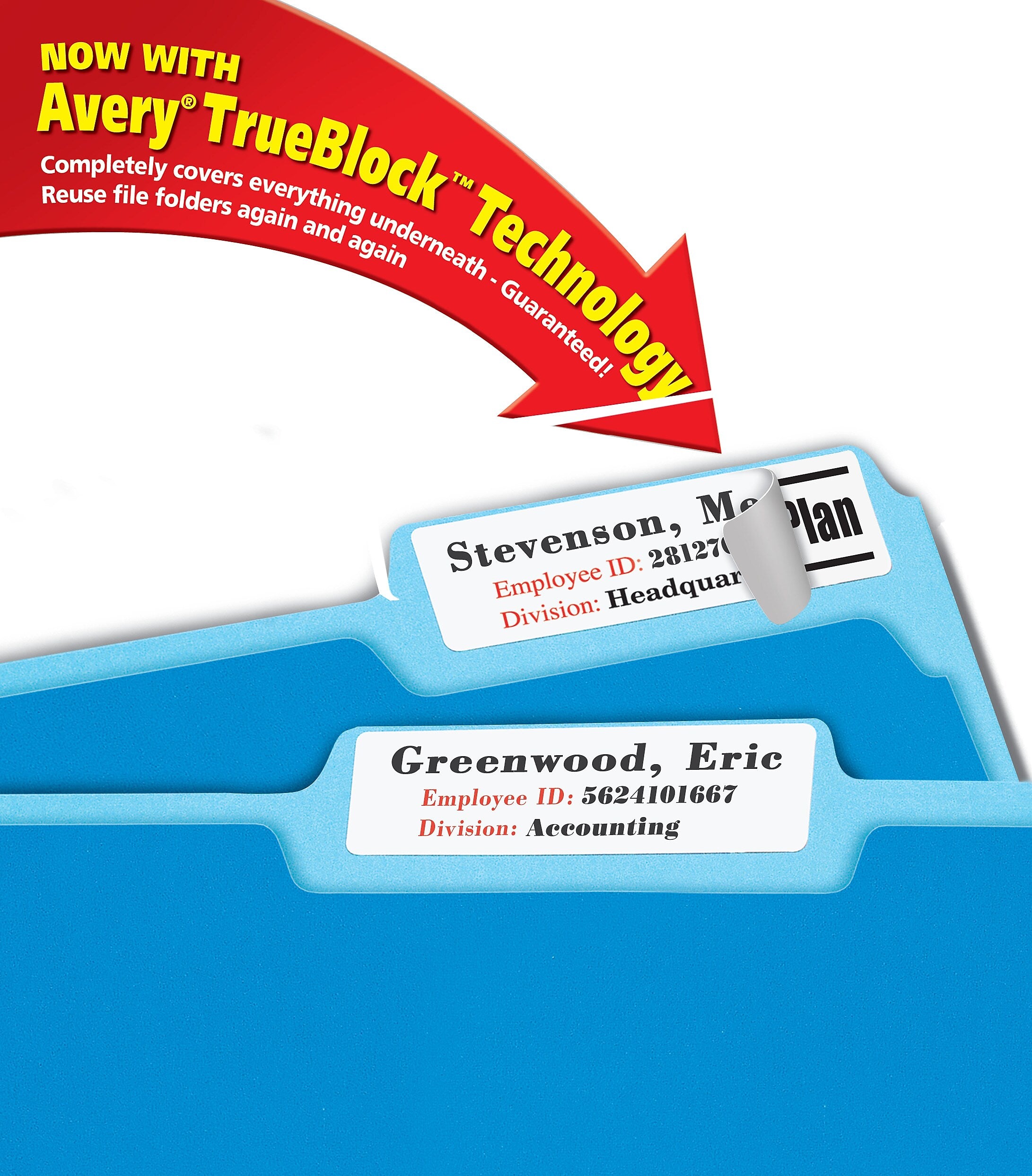 Avery Extra Large Laser/Inkjet File Folder Labels, 15/16