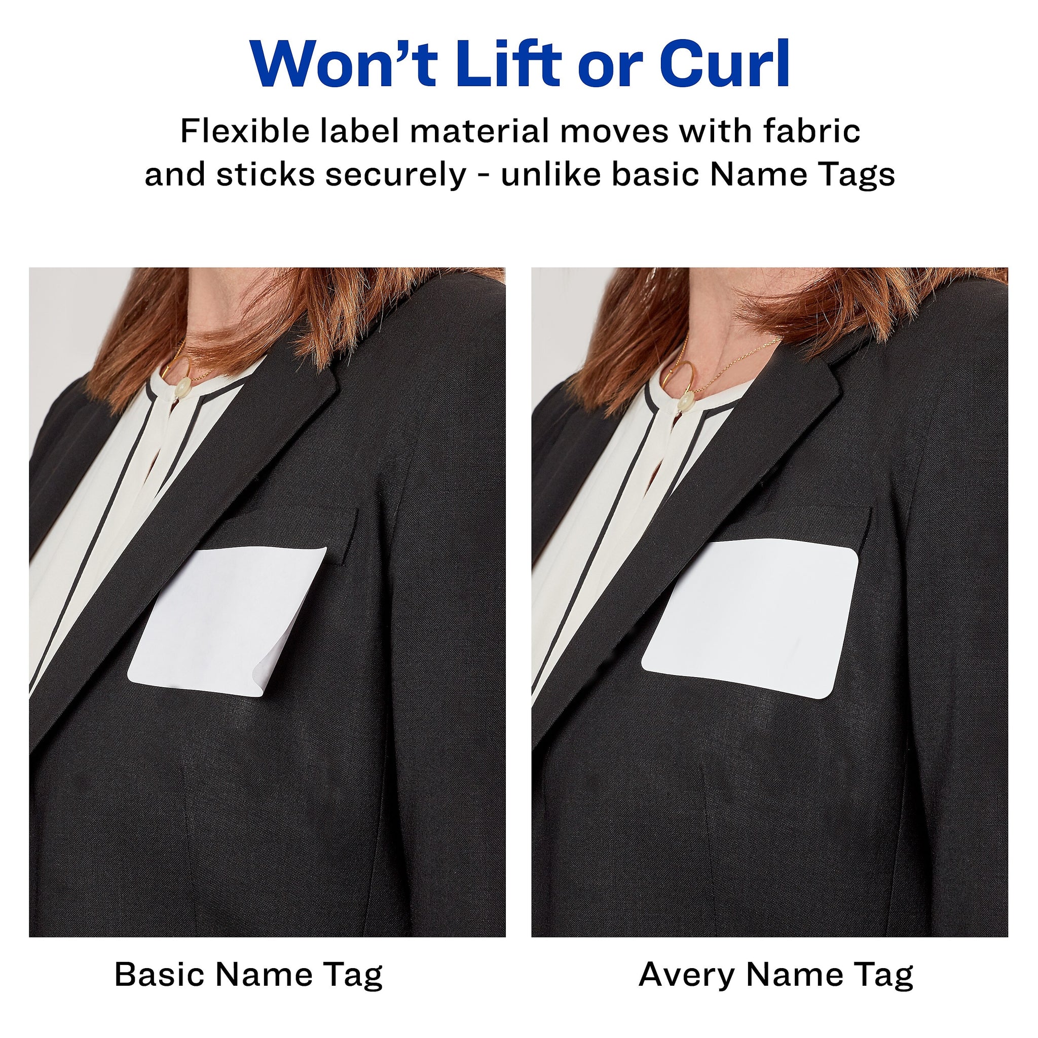 Avery Flexible Laser/Inkjet Name Badge Labels, 2 1/3