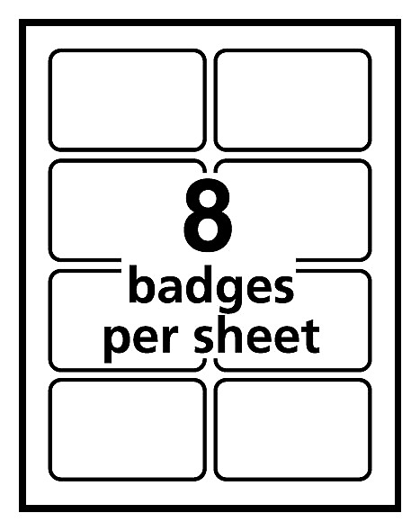 Avery Flexible Laser/Inkjet Name Badge Labels, 2 1/3