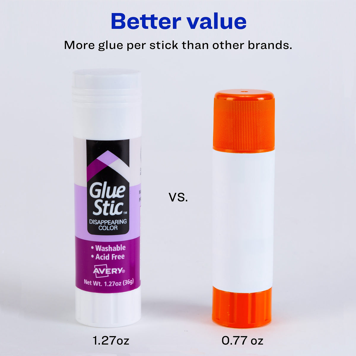 Avery Glue Stic Washable Glue Sticks, Purple