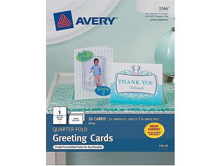 Avery Greeting Cards, 5.50" x 4.25", White, 20/Pack