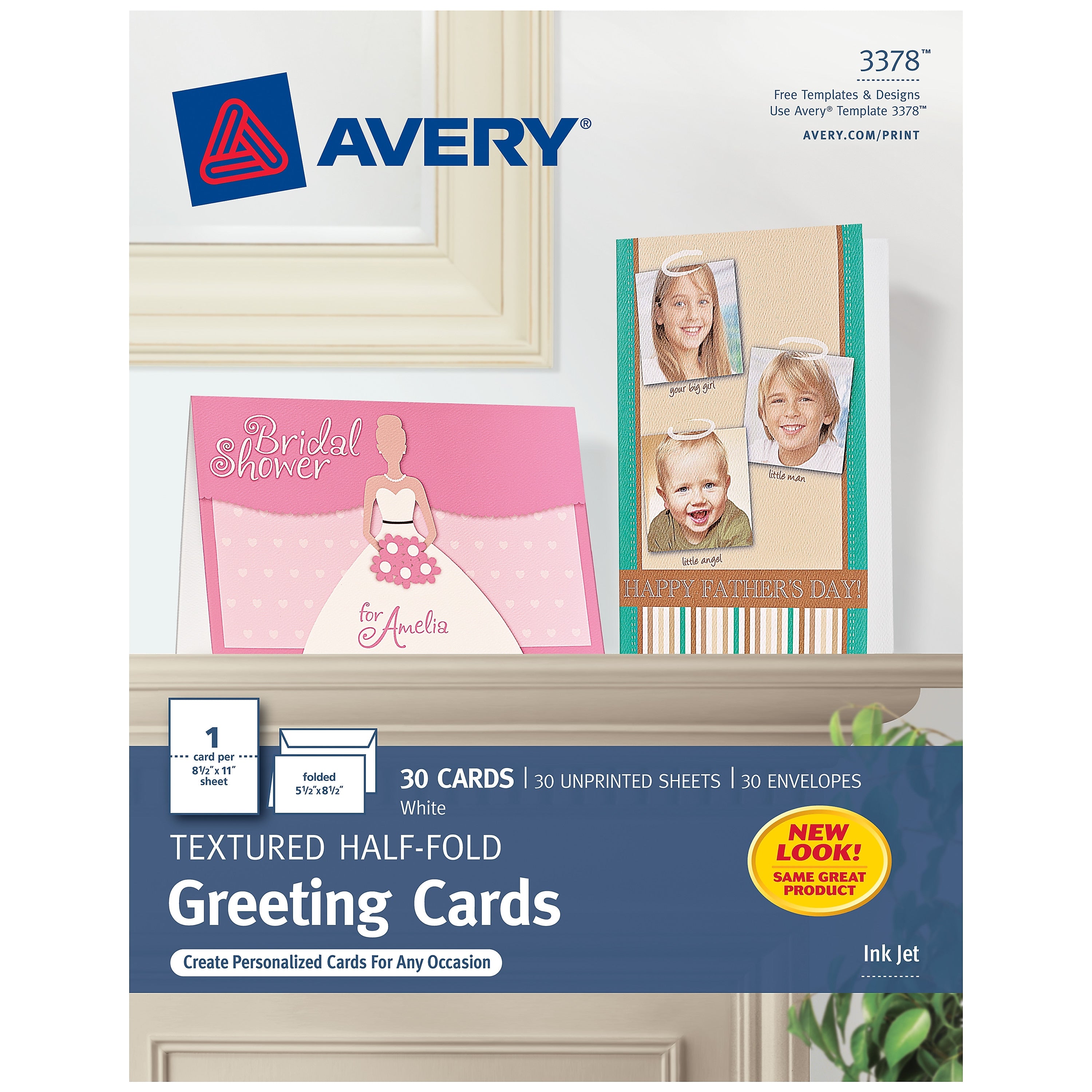 Avery Half-Fold Anytime Cards, 30/Box