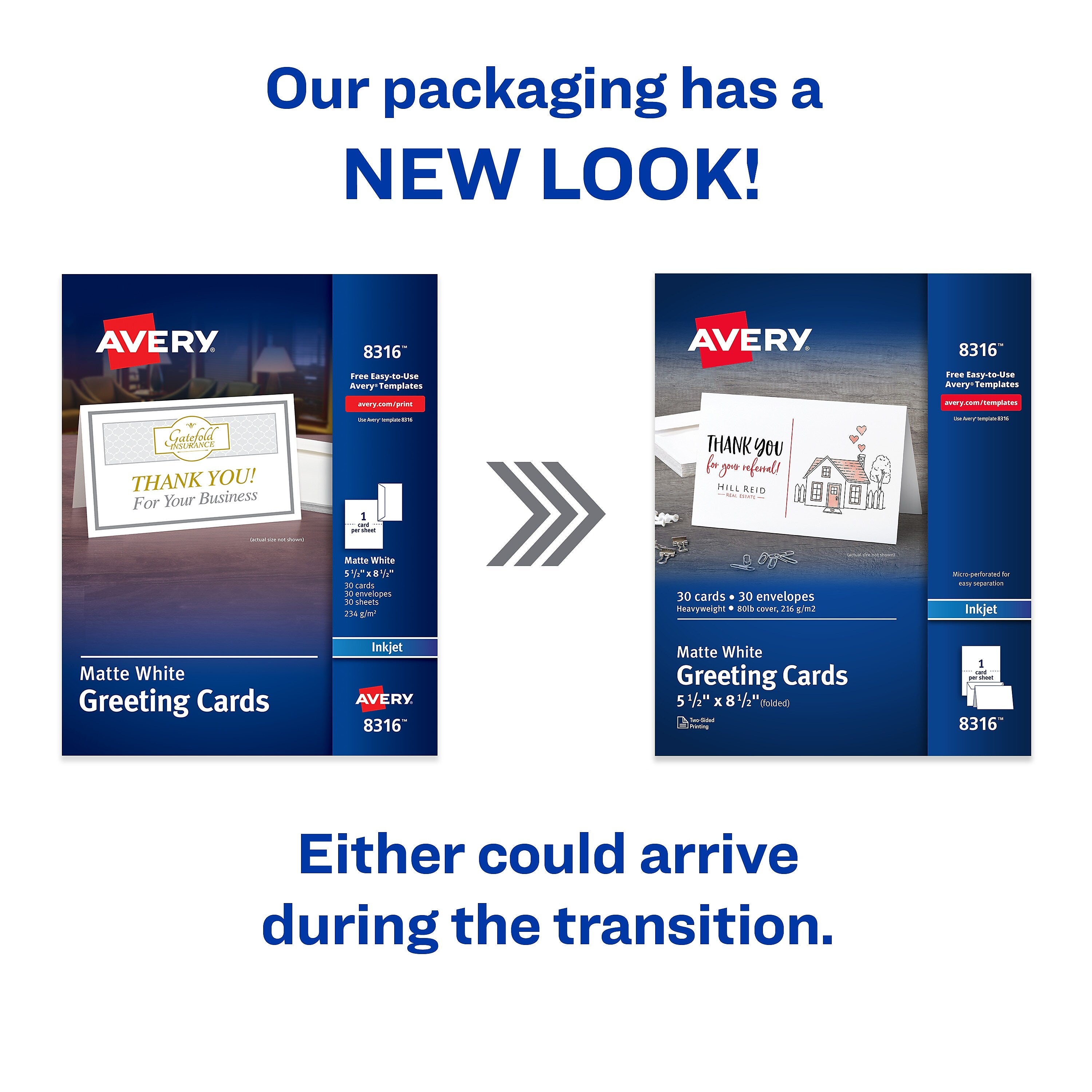 Avery Half-Fold Greeting Cards with Envelopes, 5.5