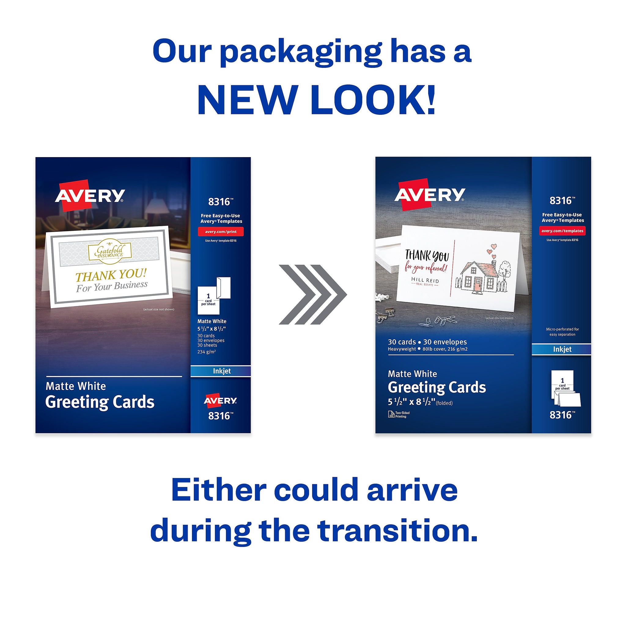 Avery Half-Fold Greeting Cards with Envelopes, 5.5