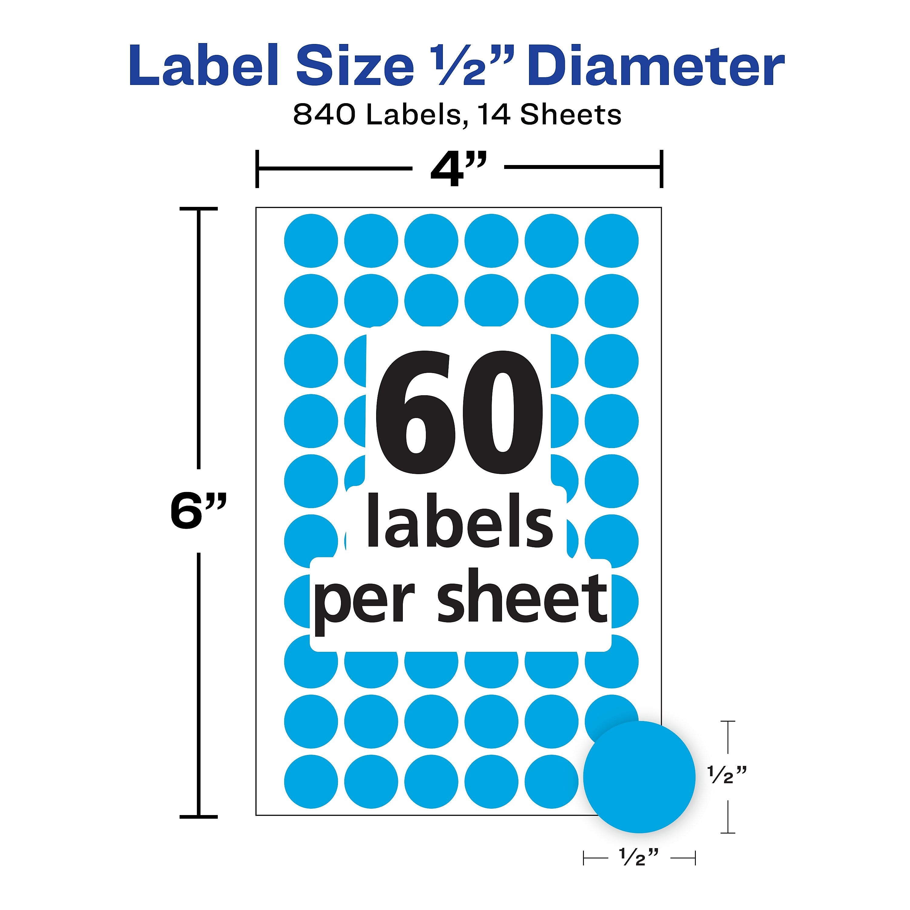 Avery Hand Written Color Coding Labels, 0.5