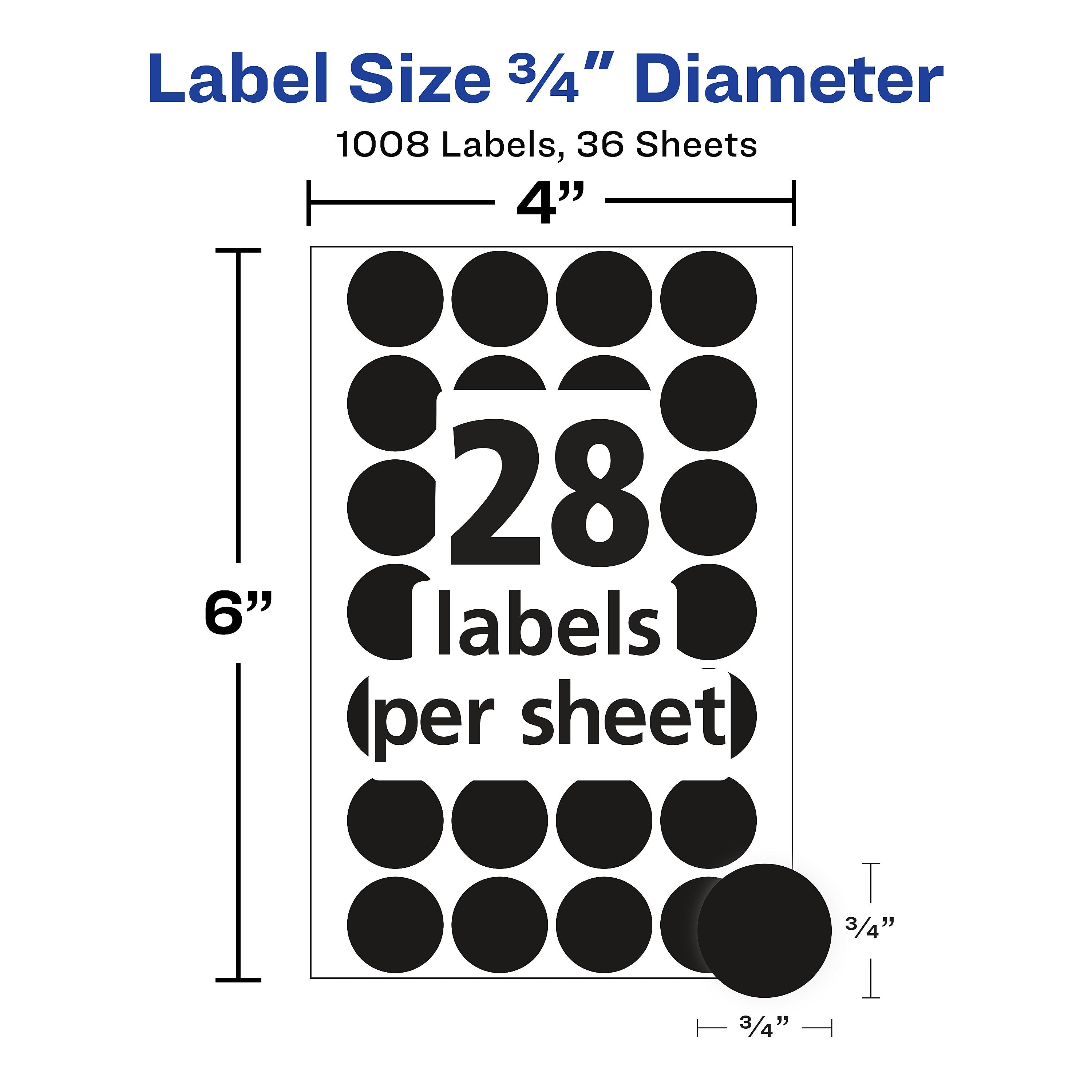 Avery Hand Written Color Coding Labels, 3/4