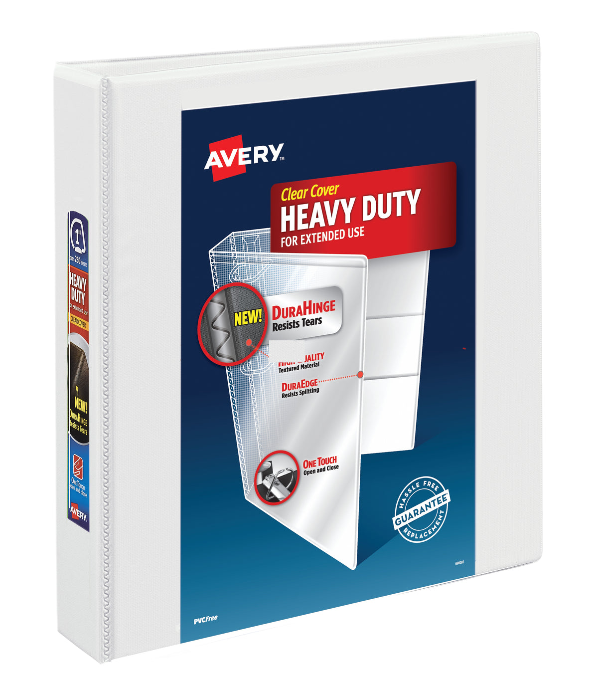 Avery Heavy Duty 1 1/2" 3-Ring View Binders, One Touch EZD Ring, White