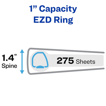 Avery Heavy Duty 1" 3-Ring View Binders, One Touch EZD Ring, Black 12/Pack