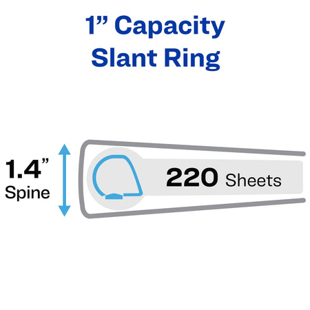 Avery Heavy Duty 1" 3-Ring View Binders, Slant Ring, White