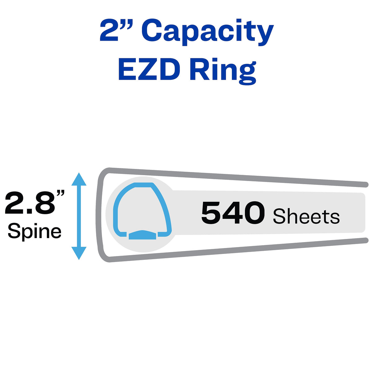 Avery Heavy Duty 2" 3-Ring Non-View Binders, D-Ring, Black