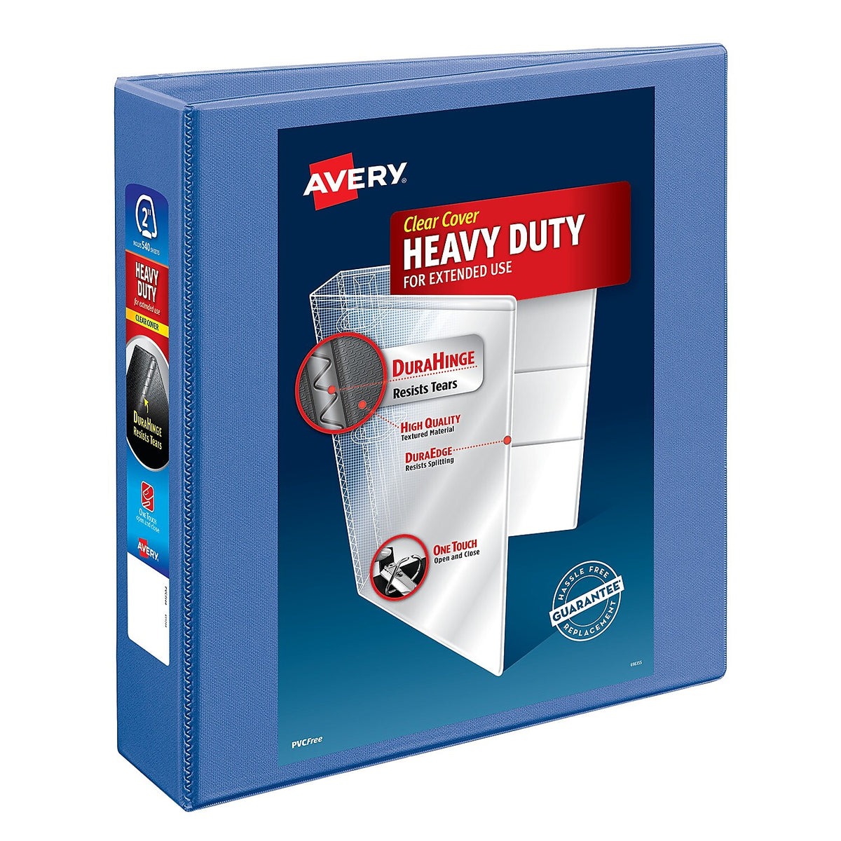 Avery Heavy Duty 2" 3-Ring View Binders, D-Ring, Periwinkle