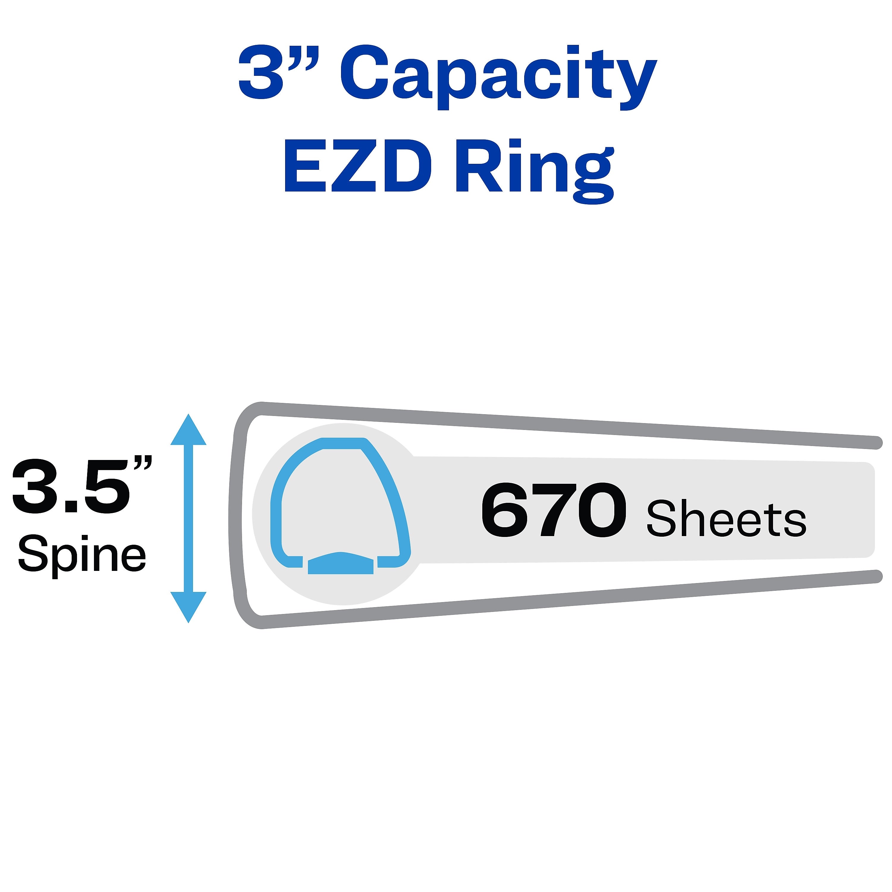 Avery Heavy Duty 3" 3-Ring Non-View Binders, D-Ring, Black