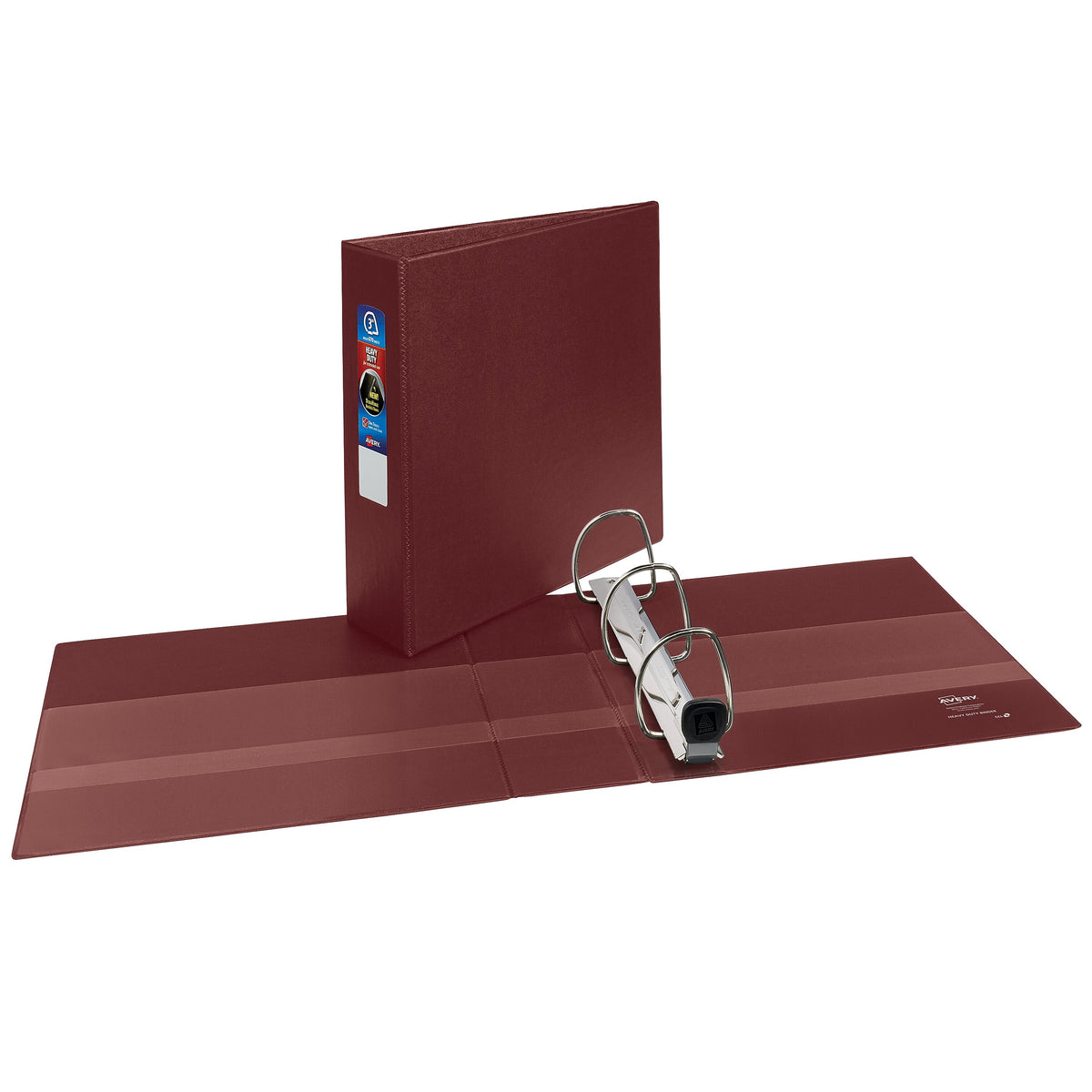 Avery Heavy Duty 3" 3-Ring Non-View Binders, D-Ring, Maroon