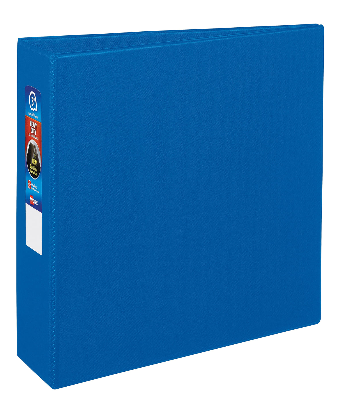 Avery Heavy Duty 3" 3-Ring Non-View Binders, One Touch EZD Ring, Blue