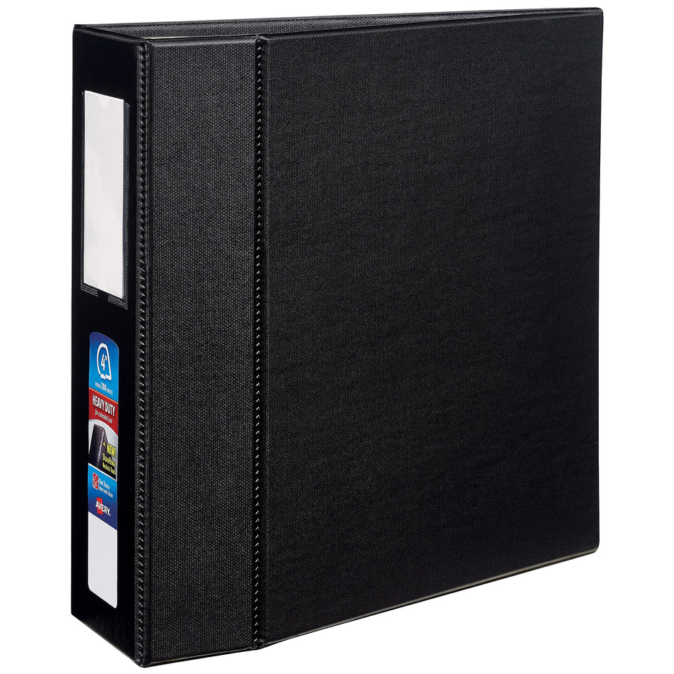 Avery Heavy Duty 4" 3-Ring Non-View Binders, D-Ring, Black