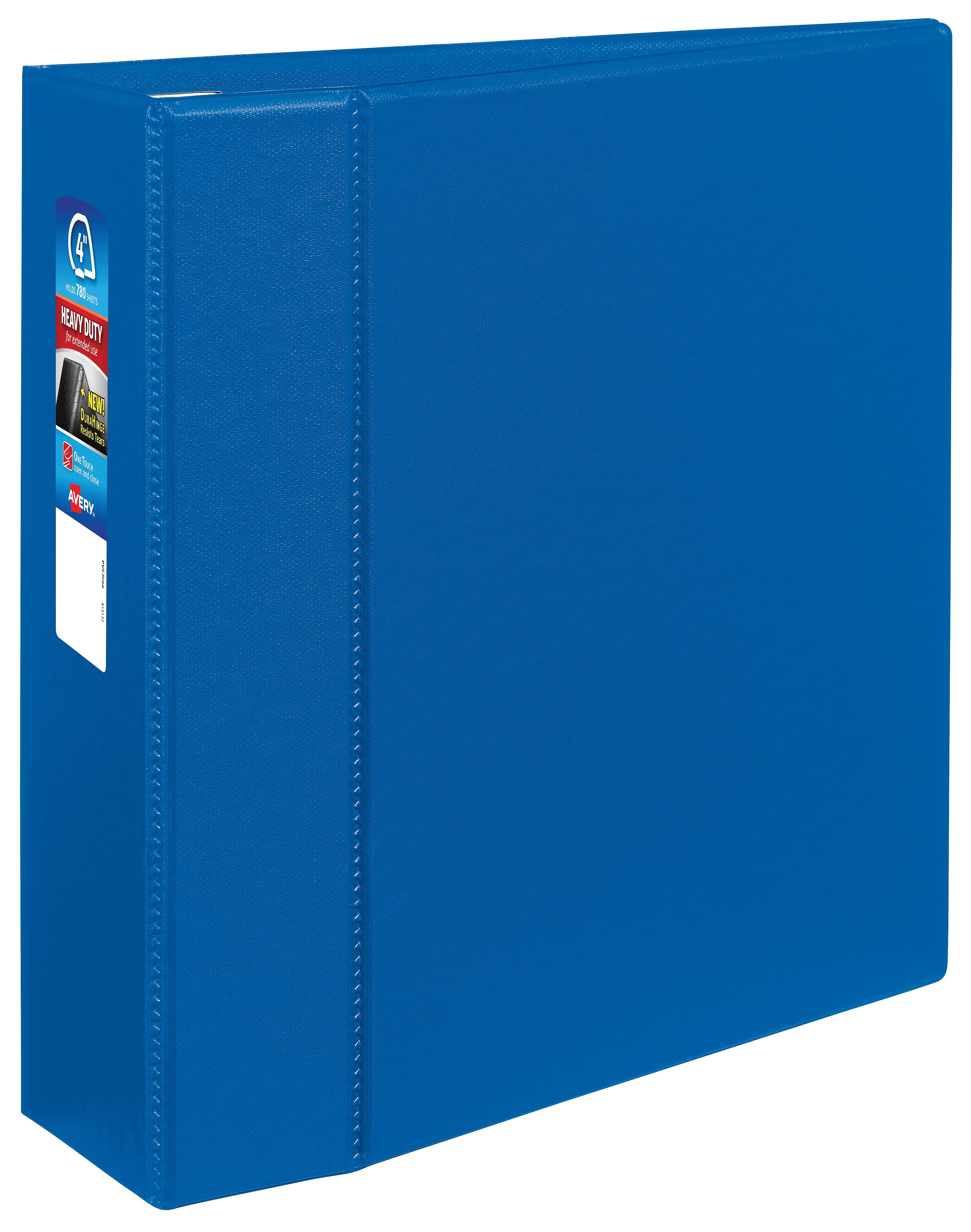 Avery Heavy Duty 4" 3-Ring Non-View Binders, D-Ring, Blue