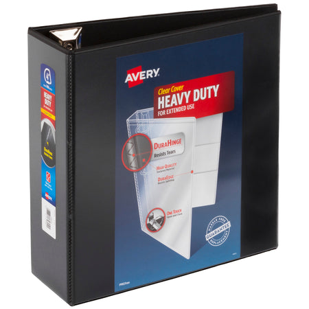 Avery Heavy Duty 4" 3-Ring View Binders, D-Ring, Black