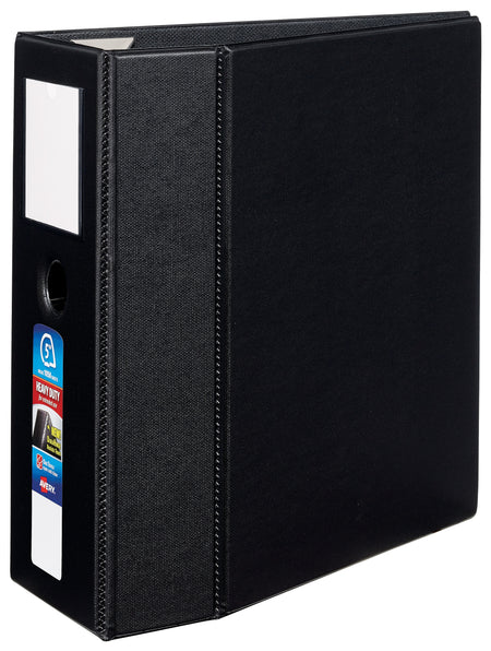 Avery Heavy Duty 5" 3-Ring Non-View Binders, D-Ring, Black