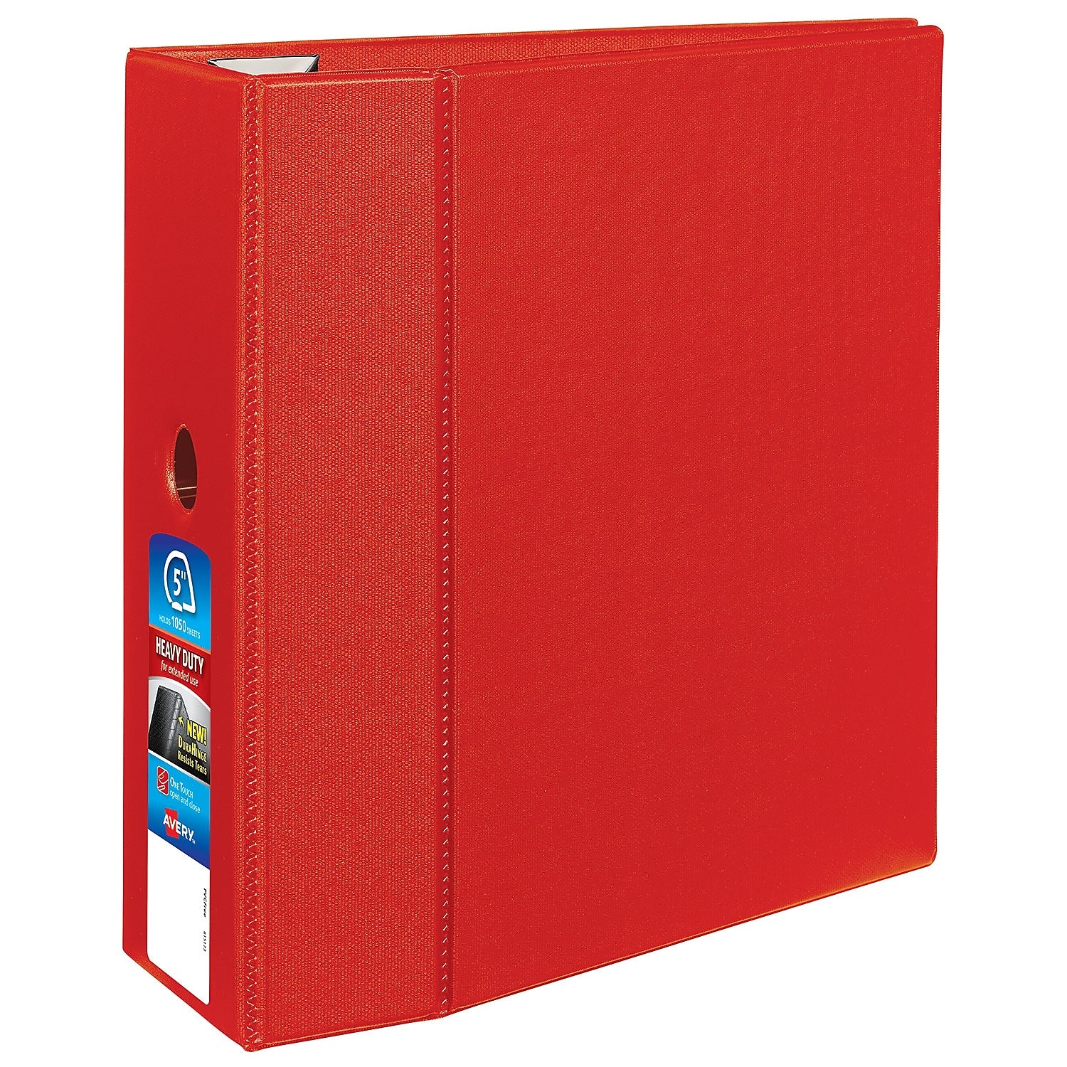 Avery Heavy Duty 5" 3-Ring Non-View Binders, D-Ring, Red