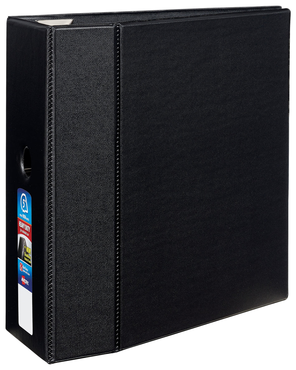 Avery Heavy Duty 5" 3-Ring Non-View Binders with Thumb Notch, One Touch EZD Ring, Black