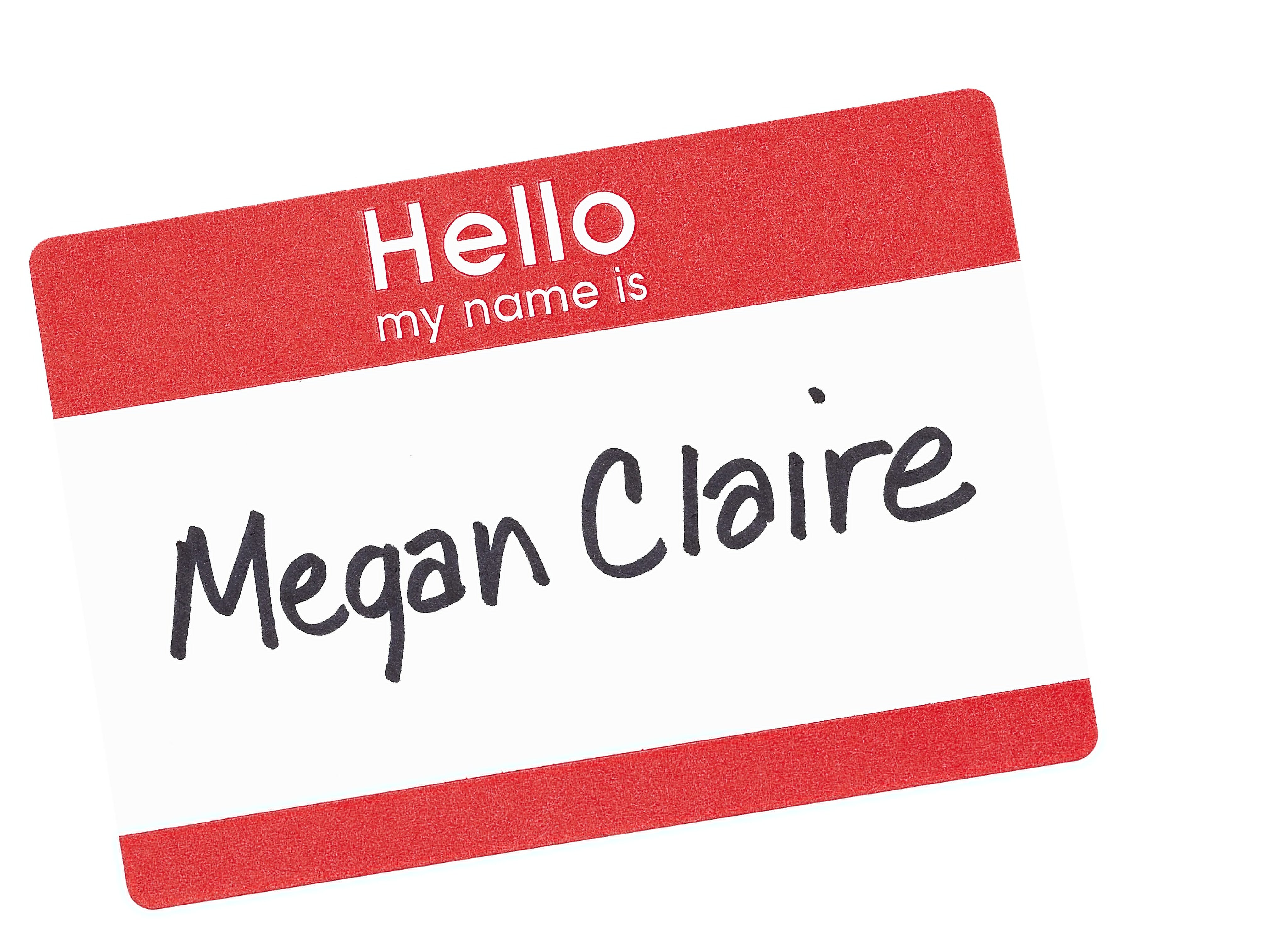 Avery "Hello My Name Is" Name Badge Labels, 2 1/3" x 3 3/8", White with Red Hello, 100 Labels Per Pack