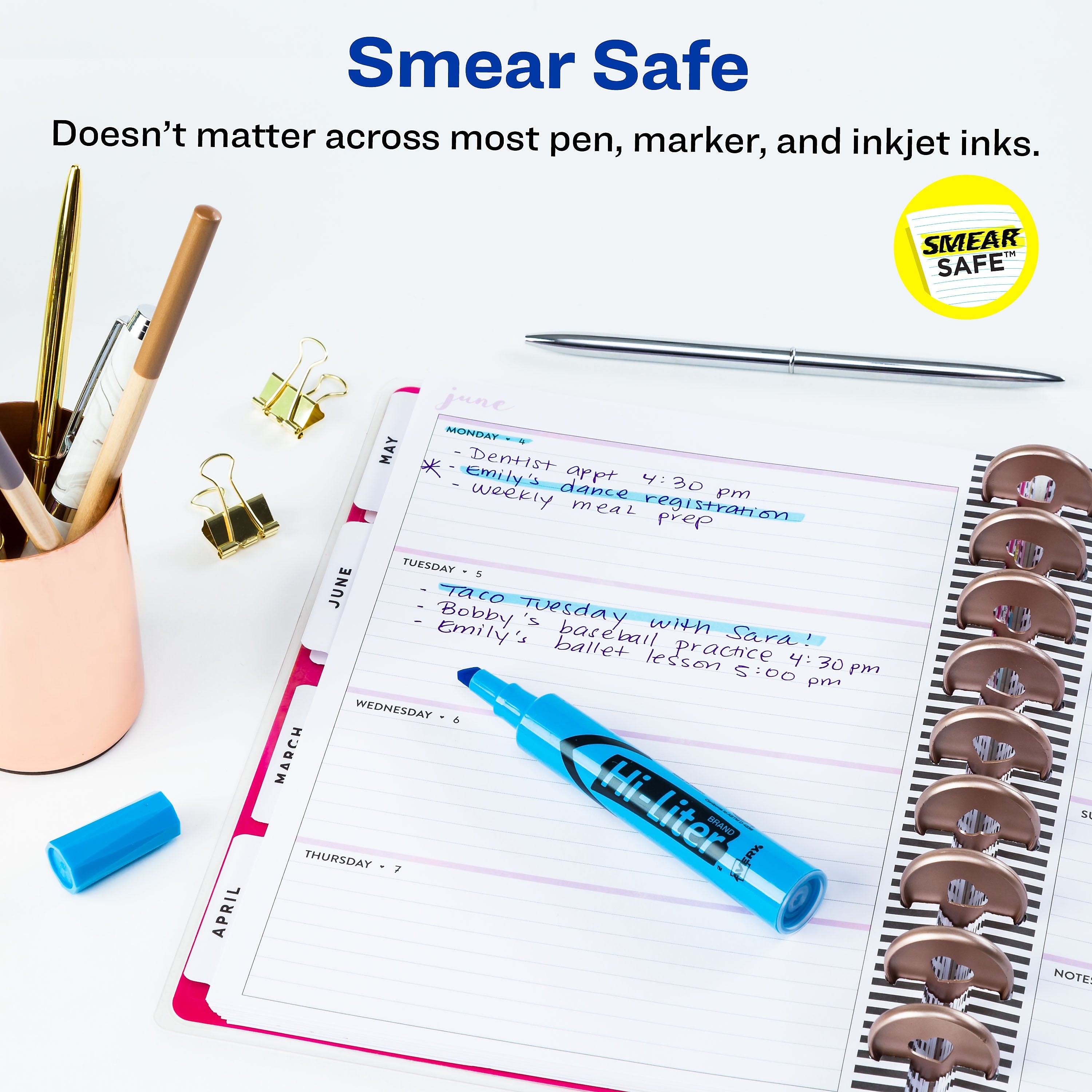 Avery Hi-Liter Desk Style Highlighters, Chisel Tip, Blue, Dozen