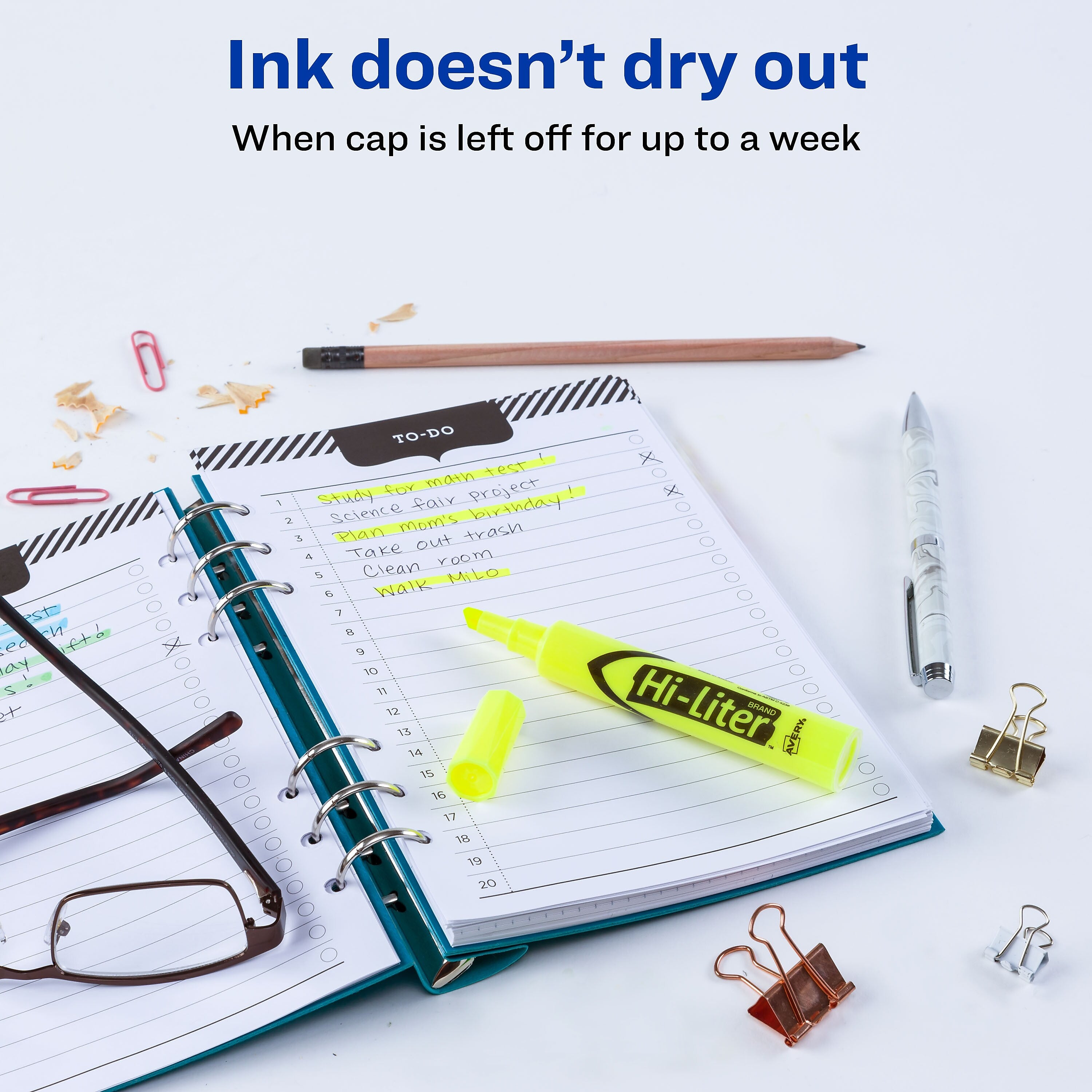 Avery Hi-Liter Desk Style Highlighters, Chisel Tip, Yellow, Dozen