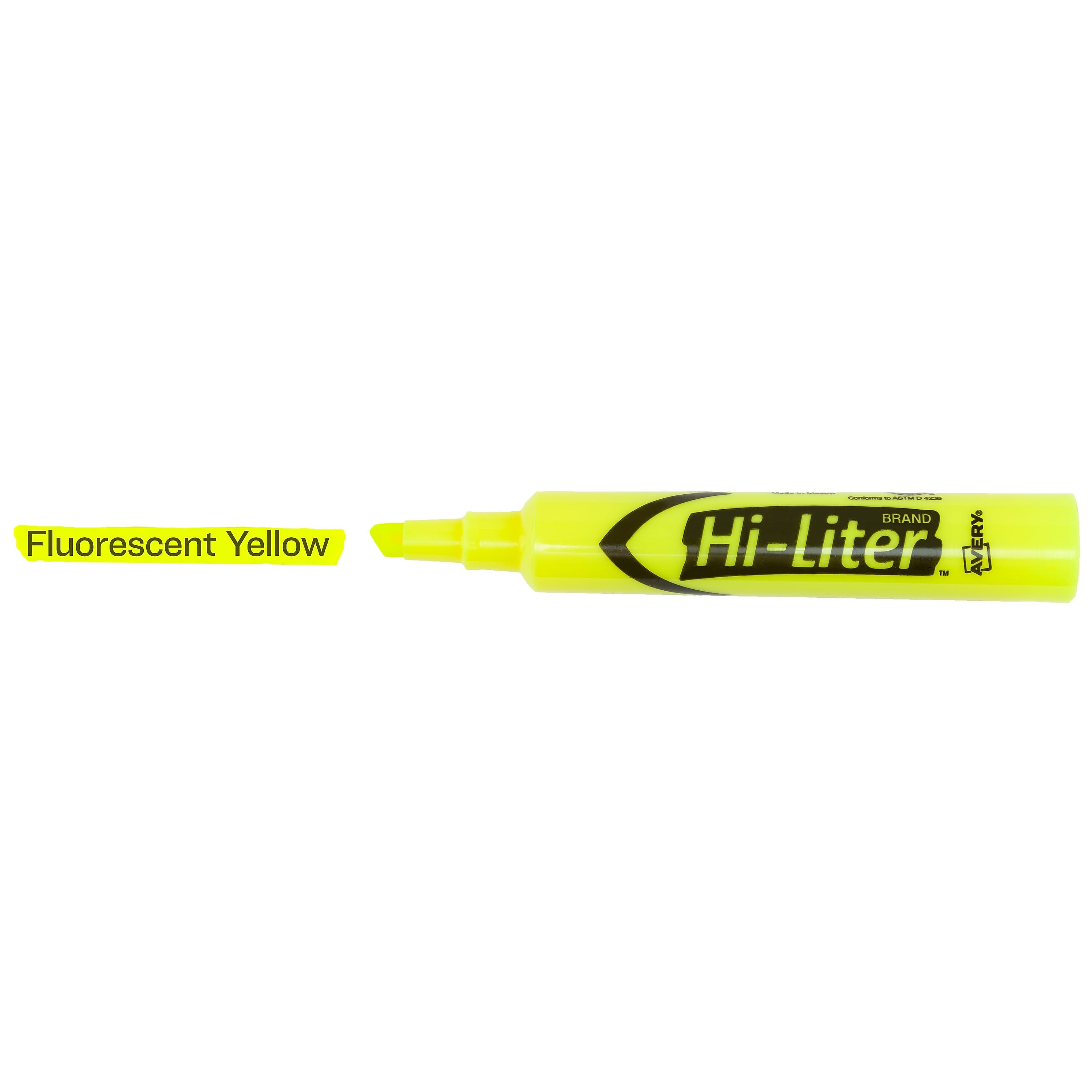 Avery Hi-Liter Desk Style Highlighters, Chisel Tip, Yellow, Dozen