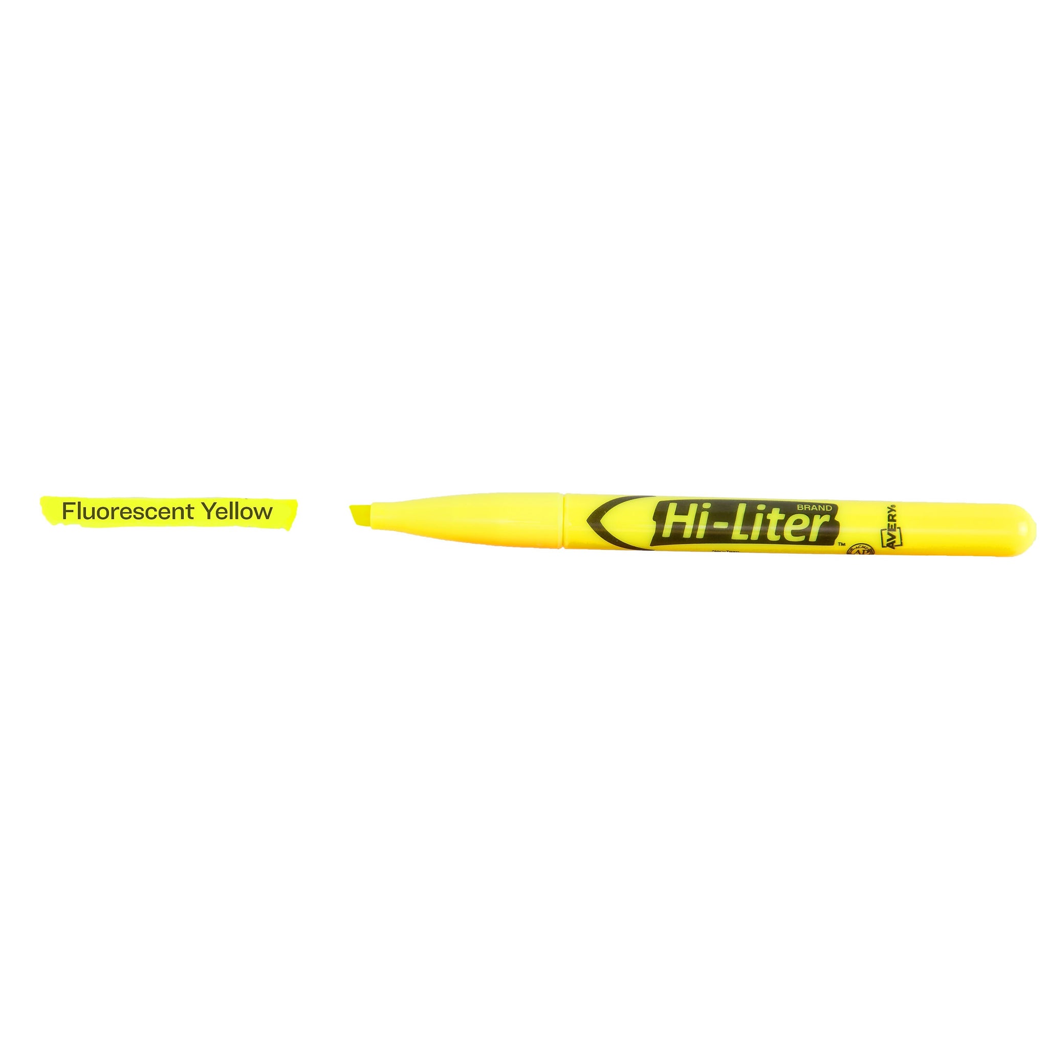 Avery Hi-Liter Pen-Style Stick Highlighters, Chisel Tip, Yellow, Dozen