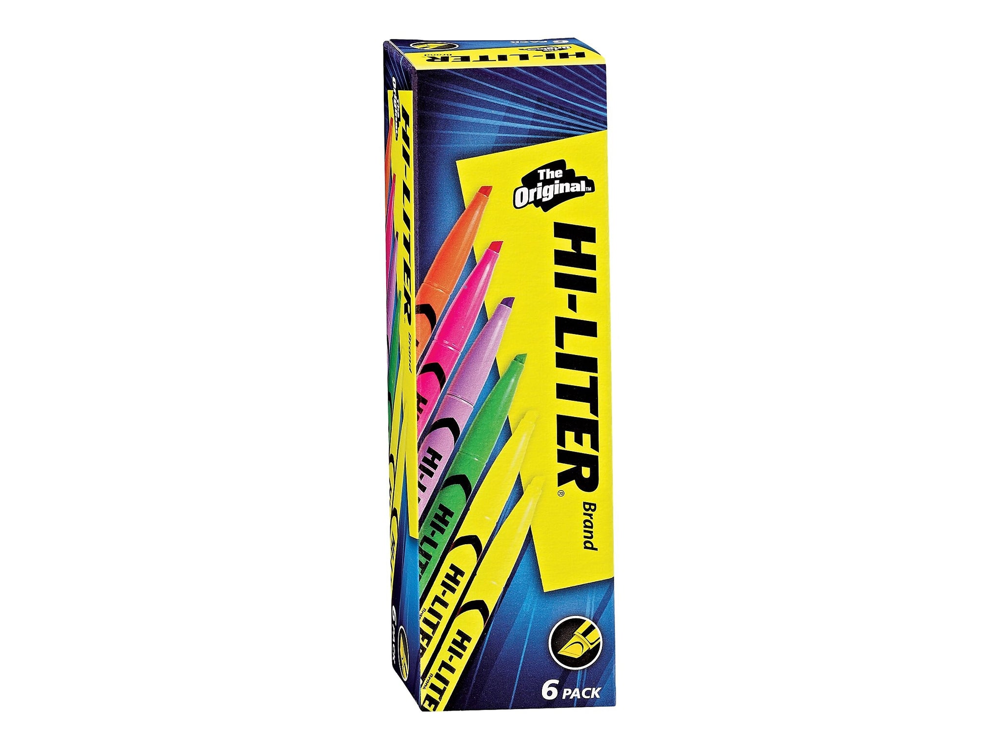 Avery Hi-Liter Stick Highlighters, Chisel, Assorted, 6/Pack