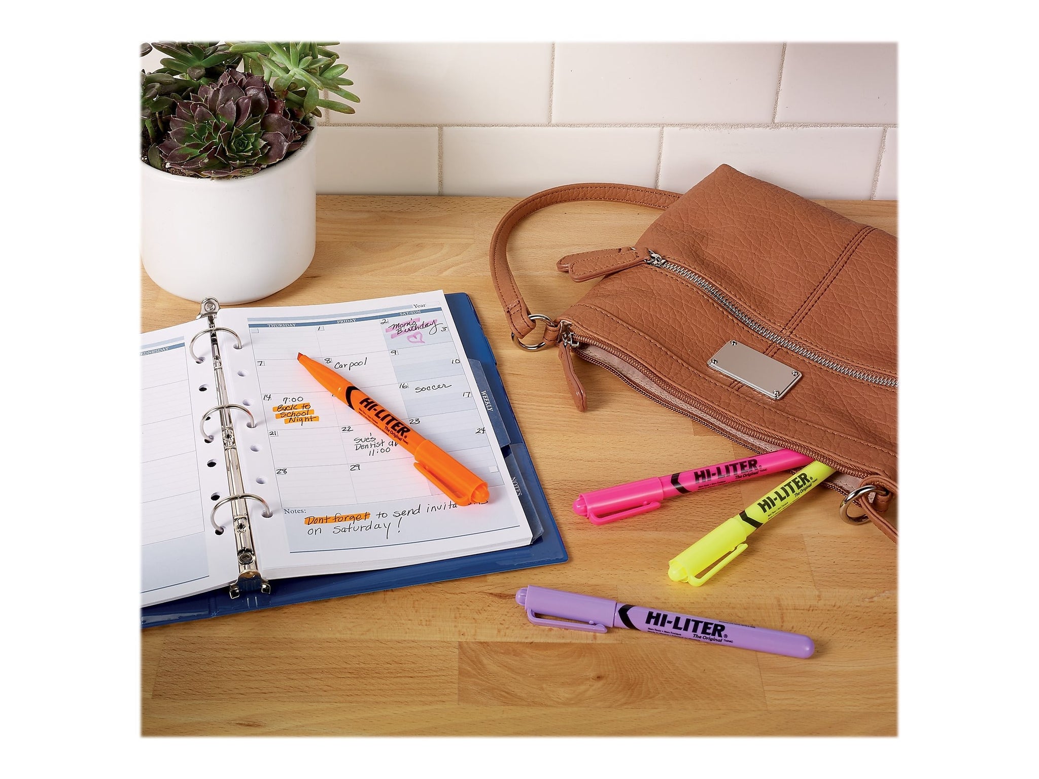 Avery Hi-Liter Stick Highlighters, Chisel, Assorted, 6/Pack