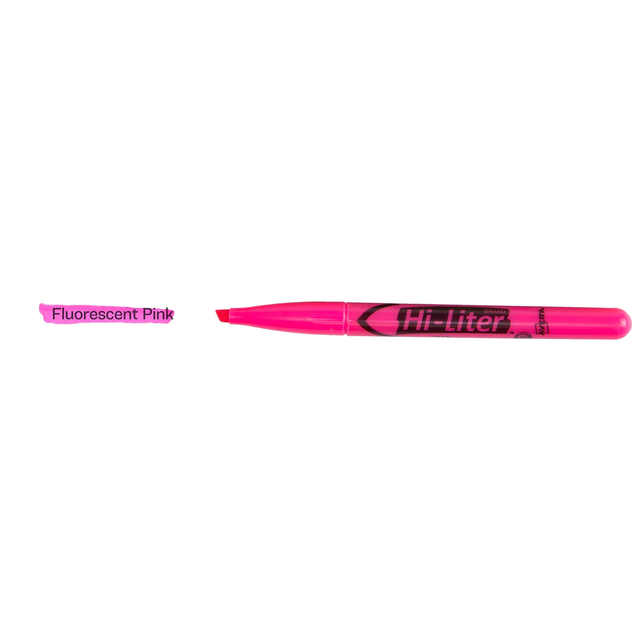 Avery Hi-Liter Stick Highlighters, Chisel, Pink, Dozen